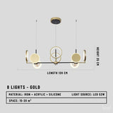 Öland Nordic LED Chandelier - 8 Lights - Gold / Cold White - Level Decor