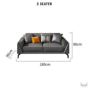 Francesca Neo-modern Genuine Leather Sofa - 2 Seater - Level Decor