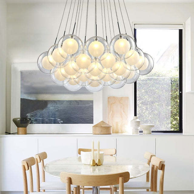 Fårö Nordic Glass Ball LED Chandelier - Level Decor