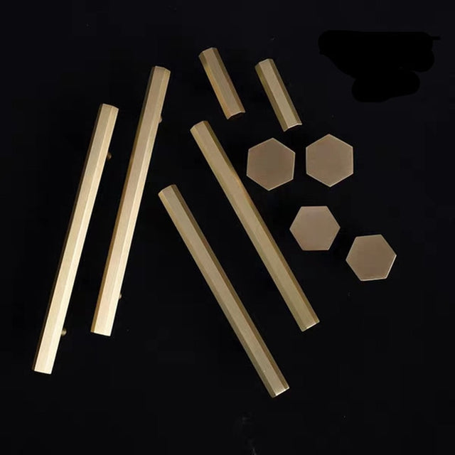 HexaTop Brass Cabinet Knobs and Handles - Level Decor