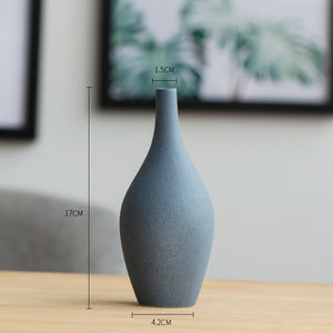 Zen Black Nordic Mediterranean Blue European Ceramic Vase - M-A - Level Decor