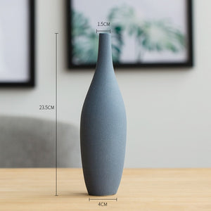 Zen Black Nordic Mediterranean Blue European Ceramic Vase - L-A - Level Decor
