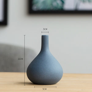 Zen Black Nordic Mediterranean Blue European Ceramic Vase - S-A - Level Decor