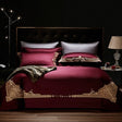 Royal Sansa Egyptian Cotton Duvet Cover Set - Color 2 / Flat sheet style / Queen 200X230 4Pcs - Level Decor