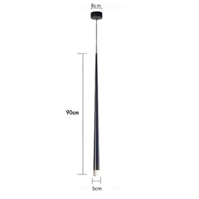 LED Long Downlight Chandelier - D5cm H90cm black - Level Decor