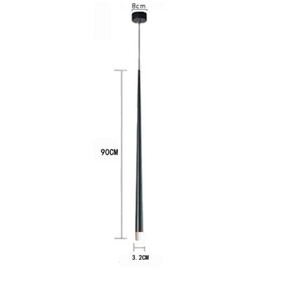 LED Long Downlight Chandelier - D3.2cm H90cm black - Level Decor