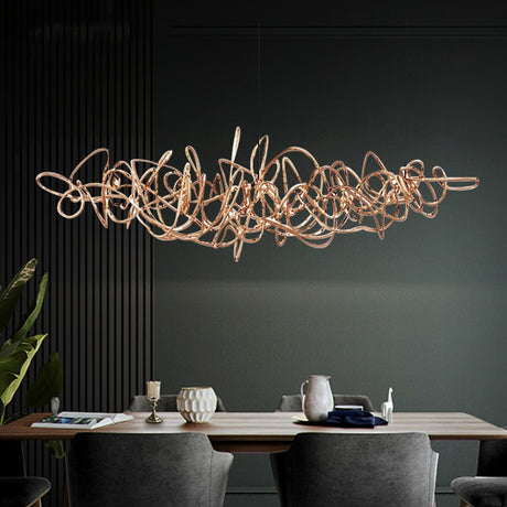 Nordic & Modern Luxury Chandelier - L95cm / Rose gold lamp body / Natural light - Level Decor