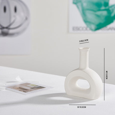 White Ceramic Vase - E - Level Decor