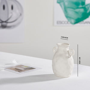 White Ceramic Vase - A - Level Decor