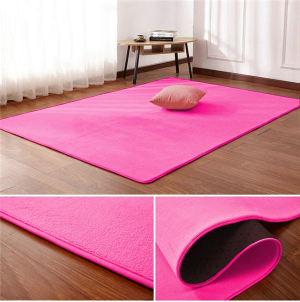 Non-Slip Nordic Coral Velvet Rug - Level Decor