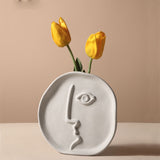Nordic Human Face Design Ceramic Vase - Level Decor