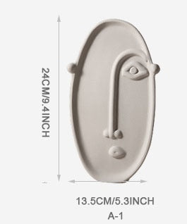 Nordic Human Face Design Ceramic Vase - A-1 - Level Decor