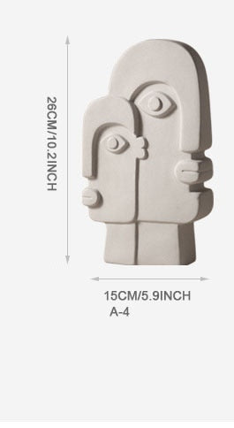 Nordic Human Face Design Ceramic Vase - A-4 - Level Decor