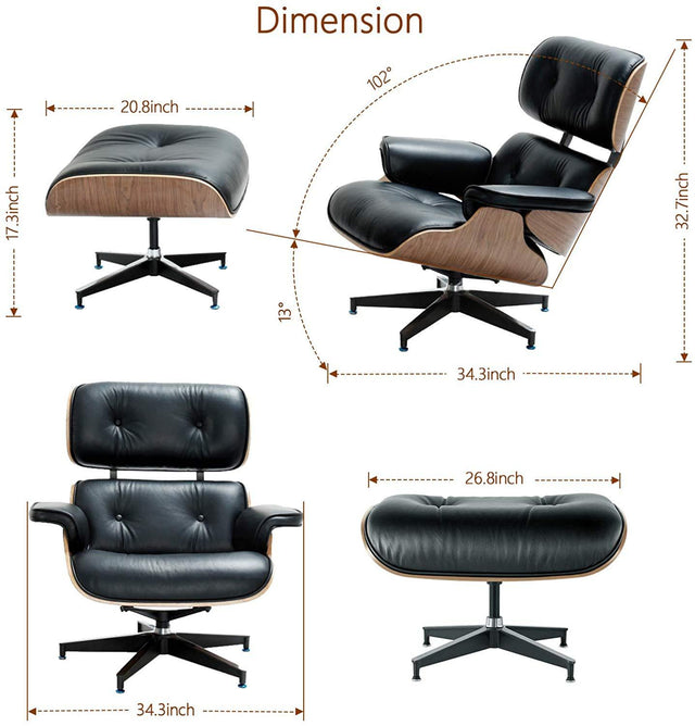 Ottoman Mid-Century Lounge Chair - Level Decor