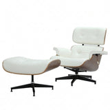 Ottoman Mid-Century Lounge Chair - White sandal Wood / United States - Level Decor
