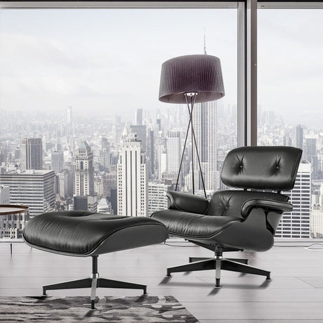 Ottoman Mid-Century Lounge Chair - Black Ashwood / United States - Level Decor