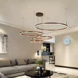 Circle Rings Acrylic | Aluminum Chandeliers - Level Decor
