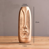 White Black Abstract Human Face Ceramic Vase - Level Decor