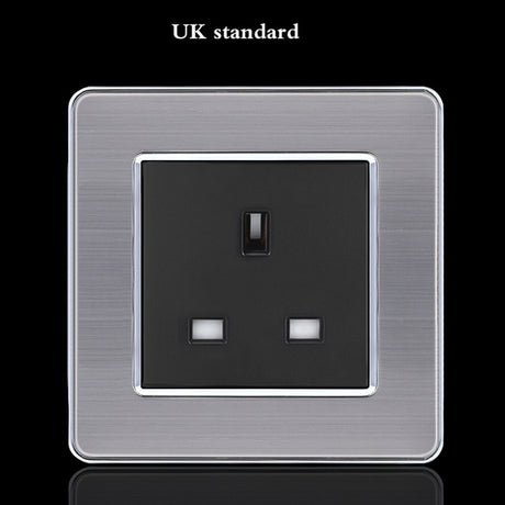 LED Stainless Steel 1-4 G, 1 & 2 Way Switch - UK socket - Level Decor