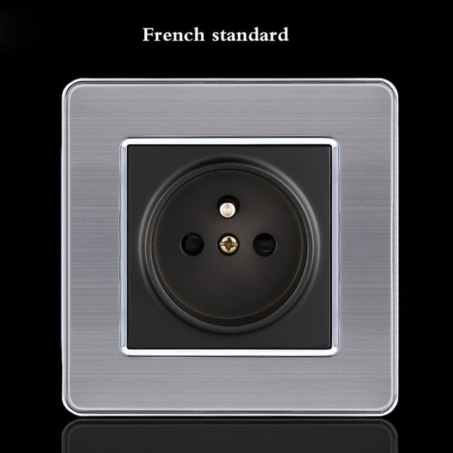 LED Stainless Steel 1-4 G, 1 & 2 Way Switch - FR socket - Level Decor