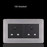 LED Stainless Steel 1-4 G, 1 & 2 Way Switch - 146UK socket - Level Decor