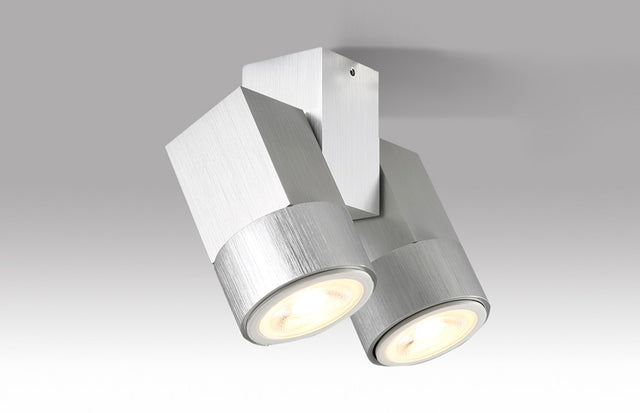 Adjustable Double Spotlight White/Black - Level Decor