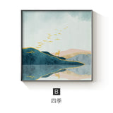 Nordic Abstract Four Seasons Canvas Painting - 60x60cm (No frame) / Summer - Level Decor