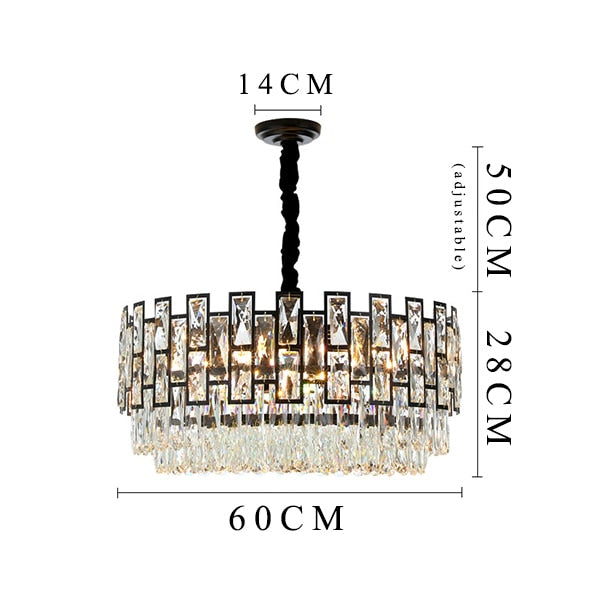 Metz Modern Crystal Chandelier - Dia60cm / Warm White - Level Decor