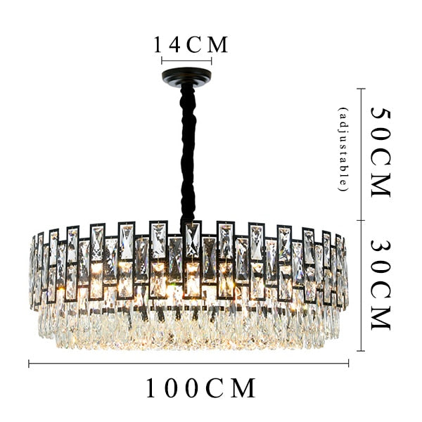 Metz Modern Crystal Chandelier - Dia100cm / Cold White - Level Decor