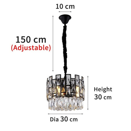 Metz Modern Crystal Chandelier - Dia30 / Warm White - Level Decor