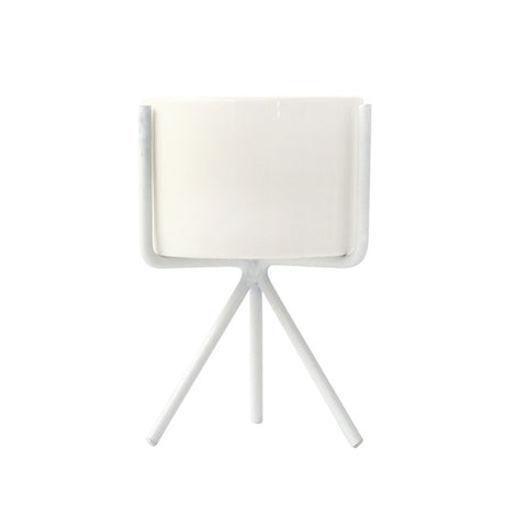 Minimalist Nordic Style Ceramic Iron Art Vase - White S - Level Decor