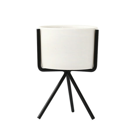 Minimalist Nordic Style Ceramic Iron Art Vase - Black S - Level Decor