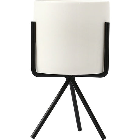 Minimalist Nordic Style Ceramic Iron Art Vase - Black M - Level Decor