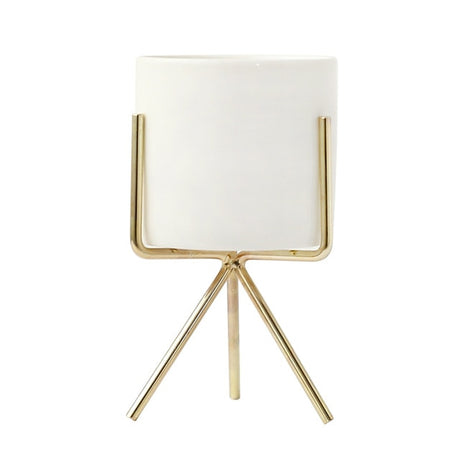 Minimalist Nordic Style Ceramic Iron Art Vase - Gold M - Level Decor