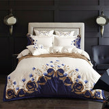 Royal Ira Egyptian Cotton Duvet Cover Set - Queen 4Pcs - Level Decor