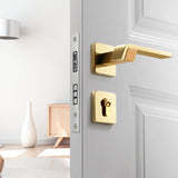 Modern Gold Door Lock - Solid Wood - Level Decor