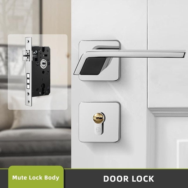Modern Gold Door Lock - Solid Wood - Level Decor