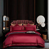 Classic Shae Egyptian Cotton Duvet Cover Set - color 3 / Fitted Bed Sheet / King size 4pcs - Level Decor