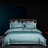 Classic Shae Egyptian Cotton Duvet Cover Set - color 10 / Fitted Bed Sheet / King size 4pcs - Level Decor