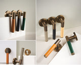 Italian Style Brass Leather/Wood Door Lock Set - Level Decor