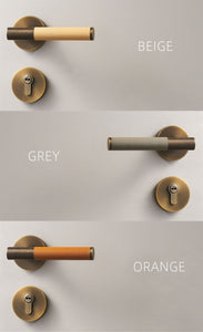 Italian Style Brass Leather/Wood Door Lock Set - Level Decor