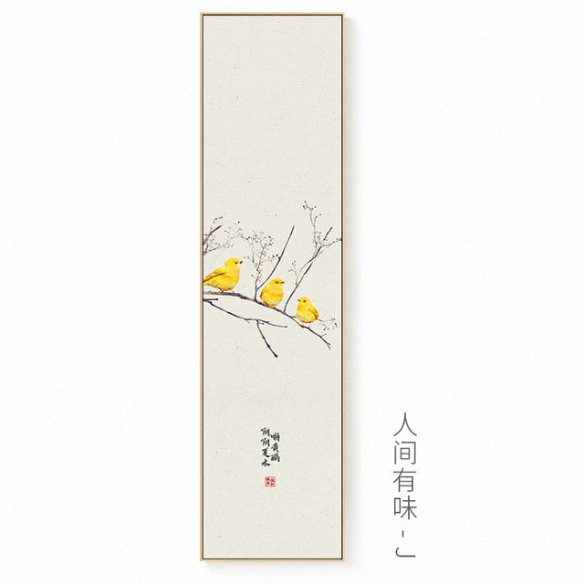 Chinese Style Natural Landscape Canvas Painting - 30x120cm (No frame) / J - Level Decor