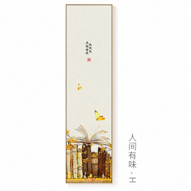 Chinese Style Natural Landscape Canvas Painting - 35x140cm (No frame) / H - Level Decor
