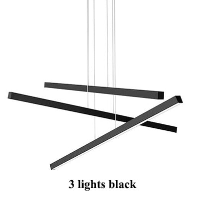 Modern DIY Led Pendant Light - black-3 lights / S size-60cm / RC dimmable - Level Decor