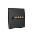 Dark Grey Retro 1-4 G, 2 Way Toggle Switch - 4 Gang - Level Decor