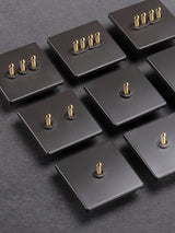 Dark Grey Retro 1-4 G, 2 Way Toggle Switch - Level Decor