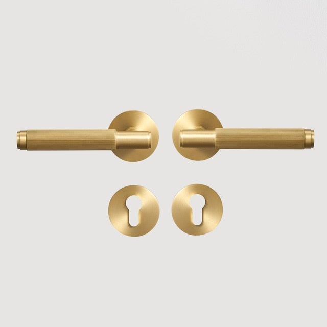 Modern Brass Door Lock Set - Level Decor