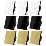 LED 2 Gang Crystal Tempered Glass Wall Light Touch Switch - Level Decor