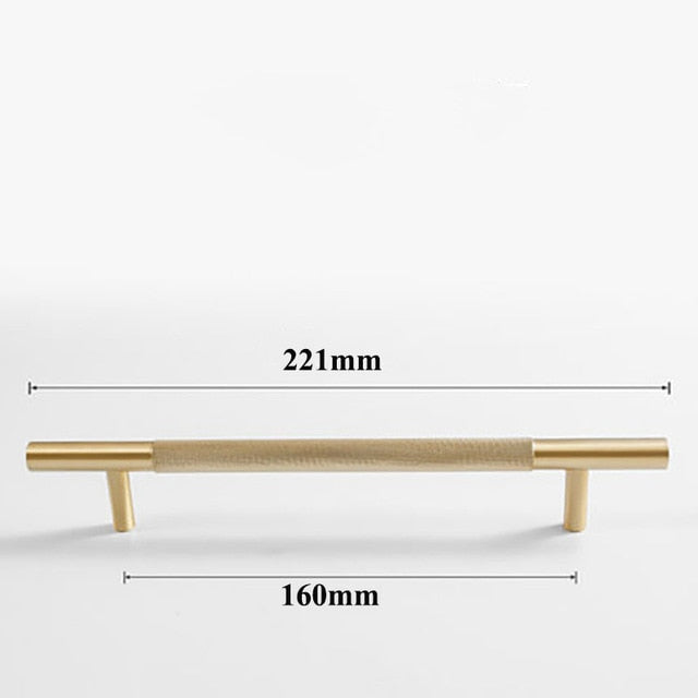 Nozzti Brass Textured Cabinet Handles - 221mm length - Level Decor