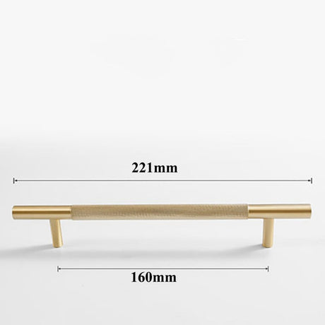 Nozzti Brass Textured Cabinet Handles - 221mm length - Level Decor